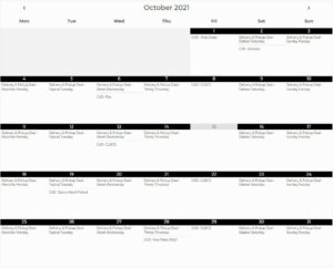 Torrey Holistics October Calendar
