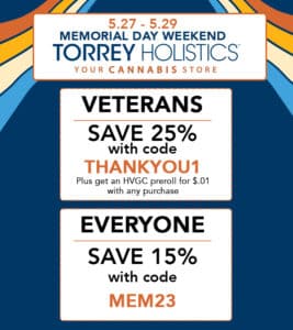 Torrey Holistics Memorial Day Sales